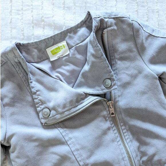 Crazy 8 Toddler Girls Faux Suede Gray Moto Jacket size 3t - Picture 3 of 4